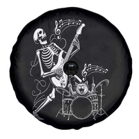 Rock Skeleton Cat Playing Guitar Spare Tire Cover Funny Halloween Kitty Music Lovers - Wonder Print Shop