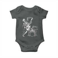 Rock Skeleton Cat Playing Guitar Baby Onesie Funny Halloween Kitty Music Lovers - Wonder Print Shop