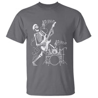 Rock Skeleton Cat Playing Guitar T Shirt Funny Halloween Kitty Music Lovers - Wonder Print Shop