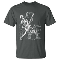 Rock Skeleton Cat Playing Guitar T Shirt Funny Halloween Kitty Music Lovers - Wonder Print Shop