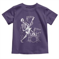 Rock Skeleton Cat Playing Guitar Toddler T Shirt Funny Halloween Kitty Music Lovers - Wonder Print Shop