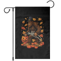 Funny Bigfoot Skeleton Garden Flag Thanksgiving Day Sasquatch Pilgrim - Wonder Print Shop