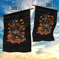 Funny Bigfoot Skeleton Garden Flag Thanksgiving Day Sasquatch Pilgrim - Wonder Print Shop