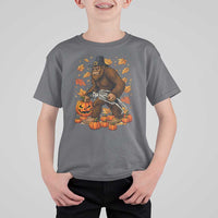 Funny Bigfoot Skeleton T Shirt For Kid Thanksgiving Day Sasquatch Pilgrim - Wonder Print Shop