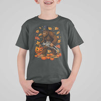 Funny Bigfoot Skeleton T Shirt For Kid Thanksgiving Day Sasquatch Pilgrim - Wonder Print Shop