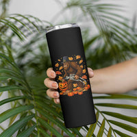 Funny Bigfoot Skeleton Skinny Tumbler Thanksgiving Day Sasquatch Pilgrim
