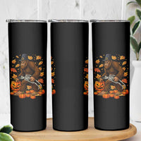 Funny Bigfoot Skeleton Skinny Tumbler Thanksgiving Day Sasquatch Pilgrim