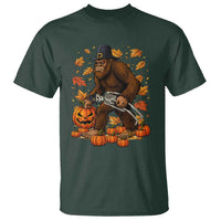 Funny Bigfoot Skeleton T Shirt Thanksgiving Day Sasquatch Pilgrim - Wonder Print Shop
