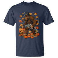 Funny Bigfoot Skeleton T Shirt Thanksgiving Day Sasquatch Pilgrim - Wonder Print Shop