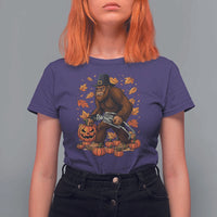 Funny Bigfoot Skeleton T Shirt For Women Thanksgiving Day Sasquatch Pilgrim - Wonder Print Shop