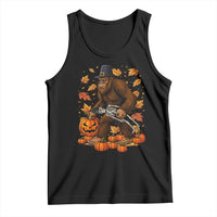 Funny Bigfoot Skeleton Tank Top Thanksgiving Day Sasquatch Pilgrim - Wonder Print Shop