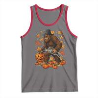 Funny Bigfoot Skeleton Tank Top Thanksgiving Day Sasquatch Pilgrim - Wonder Print Shop