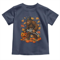 Funny Bigfoot Skeleton Toddler T Shirt Thanksgiving Day Sasquatch Pilgrim - Wonder Print Shop