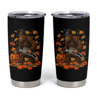Funny Bigfoot Skeleton Tumbler Cup Thanksgiving Day Sasquatch Pilgrim