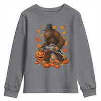 Funny Bigfoot Skeleton Youth Sweatshirt Thanksgiving Day Sasquatch Pilgrim - Wonder Print Shop