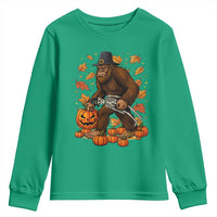 Funny Bigfoot Skeleton Youth Sweatshirt Thanksgiving Day Sasquatch Pilgrim - Wonder Print Shop