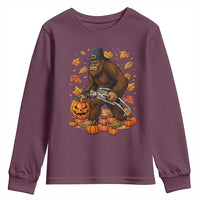 Funny Bigfoot Skeleton Youth Sweatshirt Thanksgiving Day Sasquatch Pilgrim - Wonder Print Shop