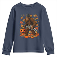 Funny Bigfoot Skeleton Youth Sweatshirt Thanksgiving Day Sasquatch Pilgrim - Wonder Print Shop