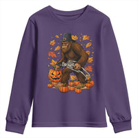 Funny Bigfoot Skeleton Youth Sweatshirt Thanksgiving Day Sasquatch Pilgrim - Wonder Print Shop