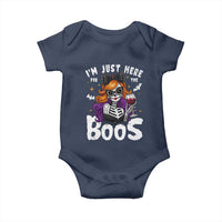 Funny Skull Halloween Baby Onesie I Am Just Here For The Boos Skeleton Party Girl - Wonder Print Shop