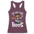 Funny Skull Halloween Racerback Tank Top I Am Just Here For The Boos Skeleton Party Girl - Wonder Print Shop