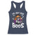 Funny Skull Halloween Racerback Tank Top I Am Just Here For The Boos Skeleton Party Girl - Wonder Print Shop