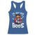 Funny Skull Halloween Racerback Tank Top I Am Just Here For The Boos Skeleton Party Girl - Wonder Print Shop