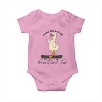 Hang On Let Me Overthinking This Baby Onesie Funny Duck Skateboard Sarcastic Skater - Wonder Print Shop
