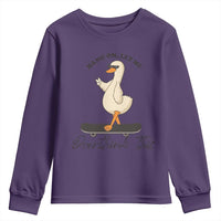 Hang On Let Me Overthinking This Youth Sweatshirt Funny Duck Skateboard Sarcastic Skater - Wonder Print Shop