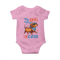 Funny Patriotic Dachshund Baby Onesie My Dog Thinks I Am Cool USA Dog Lover - Wonder Print Shop