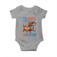 Funny Patriotic Dachshund Baby Onesie My Dog Thinks I Am Cool USA Dog Lover - Wonder Print Shop