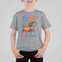 Funny Patriotic Dachshund T Shirt For Kid My Dog Thinks I Am Cool USA Dog Lover - Wonder Print Shop