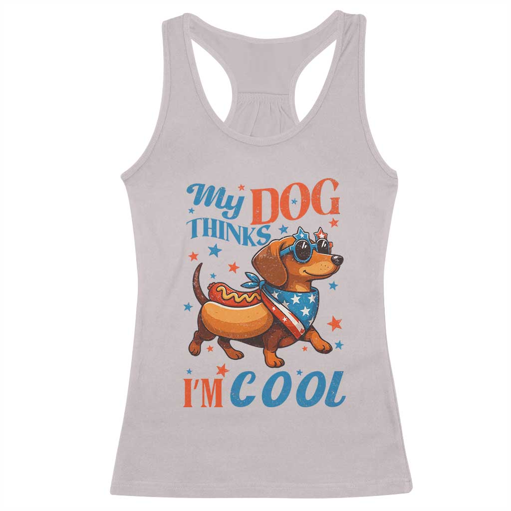 Funny Patriotic Dachshund Racerback Tank Top My Dog Thinks I Am Cool USA Dog Lover - Wonder Print Shop