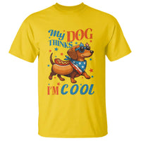 Funny Patriotic Dachshund T Shirt My Dog Thinks I Am Cool USA Dog Lover - Wonder Print Shop
