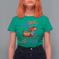 Funny Patriotic Dachshund T Shirt For Women My Dog Thinks I Am Cool USA Dog Lover - Wonder Print Shop