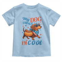 Funny Patriotic Dachshund Toddler T Shirt My Dog Thinks I Am Cool USA Dog Lover - Wonder Print Shop