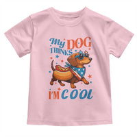 Funny Patriotic Dachshund Toddler T Shirt My Dog Thinks I Am Cool USA Dog Lover - Wonder Print Shop
