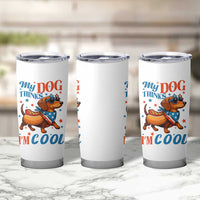 Funny Patriotic Dachshund Tumbler Cup My Dog Thinks I Am Cool USA Dog Lover
