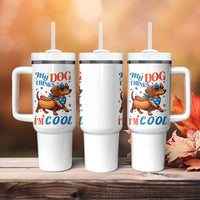 Funny Patriotic Dachshund Tumbler With Handle My Dog Thinks I Am Cool USA Dog Lover