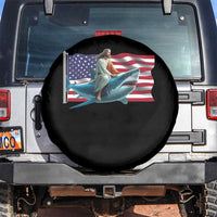 Funny Jesus Shark Spare Tire Cover Christian Patriotic American Flag Meme - Wonder Print Shop
