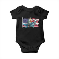 Funny Jesus Shark Baby Onesie Christian Patriotic American Flag Meme - Wonder Print Shop