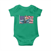 Funny Jesus Shark Baby Onesie Christian Patriotic American Flag Meme - Wonder Print Shop