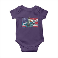 Funny Jesus Shark Baby Onesie Christian Patriotic American Flag Meme - Wonder Print Shop