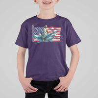 Funny Jesus Shark T Shirt For Kid Christian Patriotic American Flag Meme - Wonder Print Shop