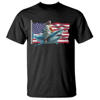 Funny Jesus Shark T Shirt Christian Patriotic American Flag Meme - Wonder Print Shop