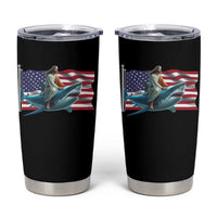 Funny Jesus Shark Tumbler Cup Christian Patriotic American Flag Meme