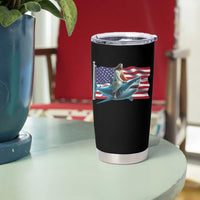 Funny Jesus Shark Tumbler Cup Christian Patriotic American Flag Meme