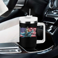 Funny Jesus Shark Tumbler With Handle Christian Patriotic American Flag Meme