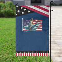 Funny Jesus Shark Garden Flag Christian Patriotic American Flag Meme