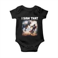 Funny Jesus Dinosaur Baby Onesie I Saw That Christan Meme - Wonder Print Shop